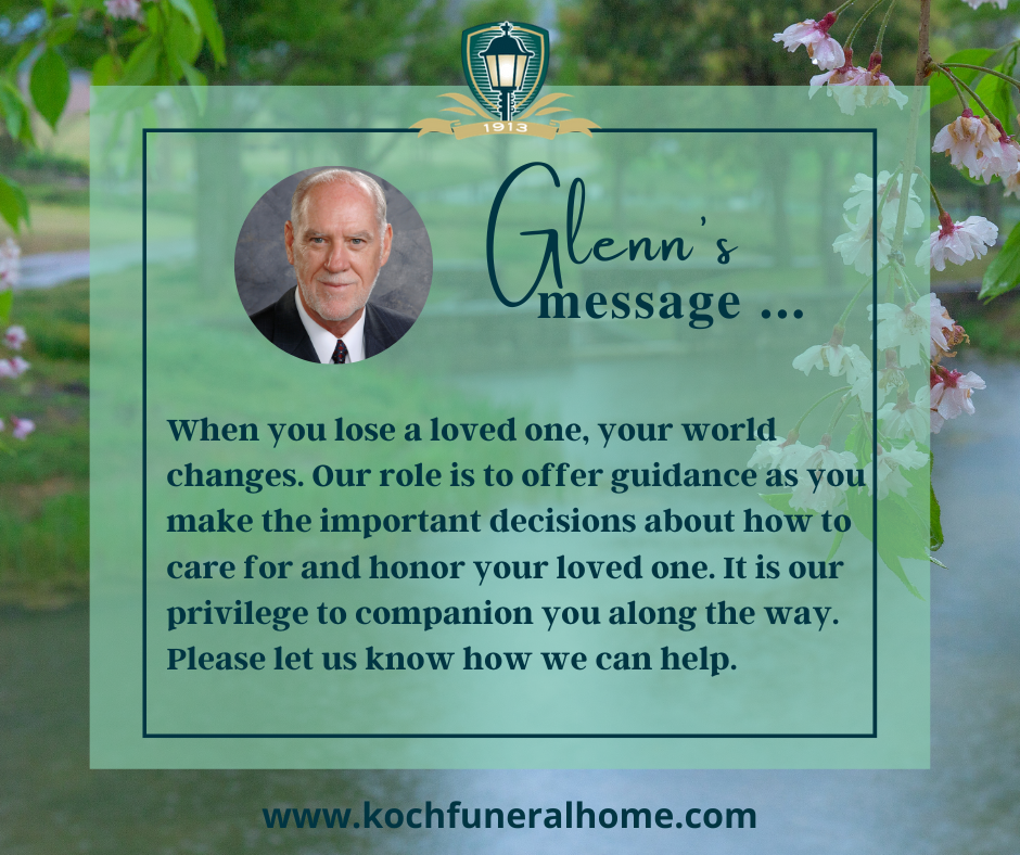 April - Glenn's Message ...